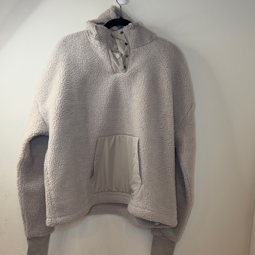 Cozy Gray Sherpa Pullover